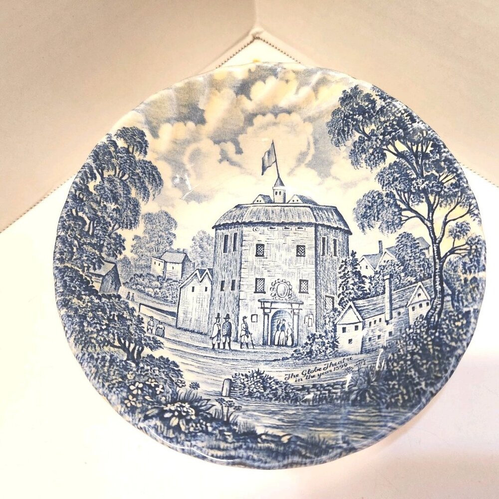 Royal Essex Ironstone Blue Shakespeare's Country Globe Theatre Soup/Cereal Bowl